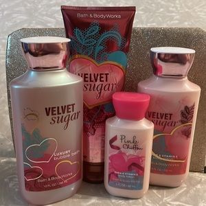 Bath & Body Works Velvet Sugar NEW Lotion Bubble Bath Cream & More Set of 4